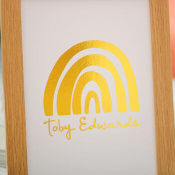 Personalised Foiled Rainbow Print Birthday Gift, 2 of 3