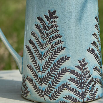 Personalised Blue Fern Ceramic Pitcher, 4 of 10