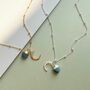 Tumbled Birthstone And Moon Charm Necklace, thumbnail 4 of 12