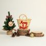 Handmade Christmas Mini Straw 'Merry And Bright' Basket, thumbnail 2 of 6
