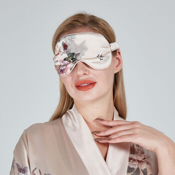 Silk Eye Mask Fleur Japonaise Pink, 4 of 7