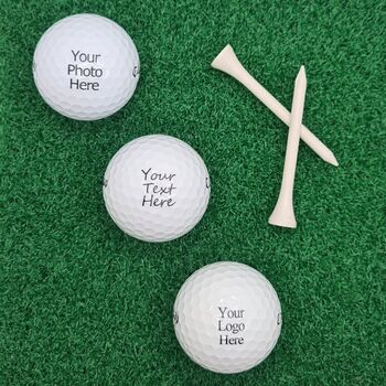Three Personalised Golf Balls. Four Brands To Choose From. Any Logo, Photo Or Text. Free Gift Box, 4 of 12