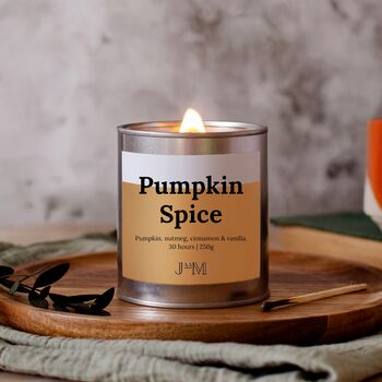 Pumpkin Spice Autumn Wood Wick Candle, 2 of 7