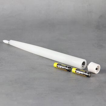 Set Of Four White Taper Candles With Remote, 2 of 7