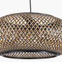 Large Black And Natural Rattan Pendant Ceiling Light, thumbnail 5 of 9