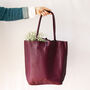 Burgundy Soft Leather Tote Shopper, thumbnail 3 of 9