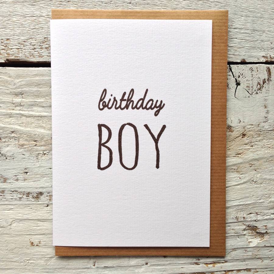 'Birthday Boy' Mono Script Card By momo+boo | notonthehighstreet.com