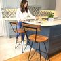 Industrial Wood Bar Stool With Backrest, thumbnail 2 of 5