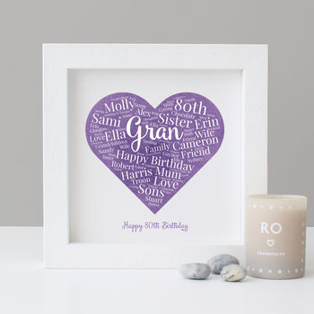 Personalised 80th Birthday Watercolour Word Art Gift, 4 of 12