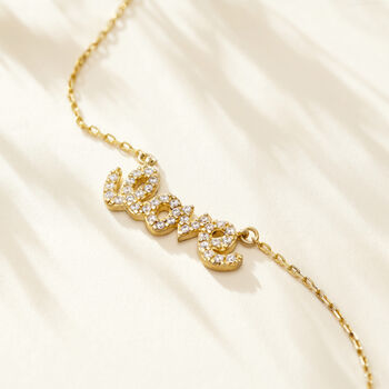 Cz Love Pendant Necklace, 2 of 6
