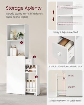Tall Bathroom Cabinet Modern Style Storage Unit, 3 of 5