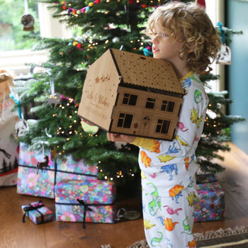 Personalised Christmas Eve Box Wooden House, 5 of 12