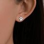 Sterling Silver Paw Print Flat Back Studs, thumbnail 3 of 11