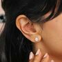 Sterling Silver Crystal Teardrop Stud Earrings, thumbnail 2 of 5