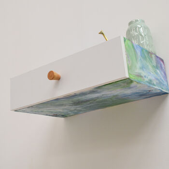 Resin Art Floating Bedside Table Or Wall Drawer, 5 of 8