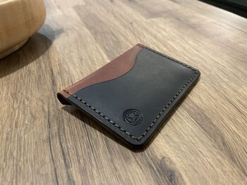 Black And Brown Handmade Leather Card Wallet, 6 of 9