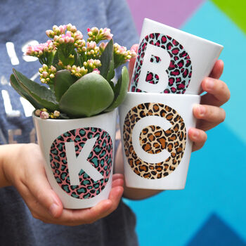 Leopard Print Initial Plant Pot Gift, 2 of 4