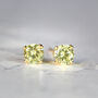 Lime Crystal Stud Earrings In Gold Or Silver, thumbnail 9 of 12