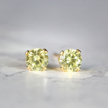 Lime Crystal Stud Earrings In Gold Or Silver, 9 of 12