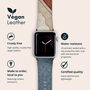 Blue Watercolour Vegan Leather Apple Watch Band, thumbnail 2 of 6