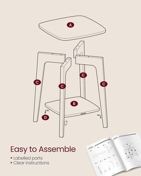 Square Side Table End Table With Shelf, 5 of 6