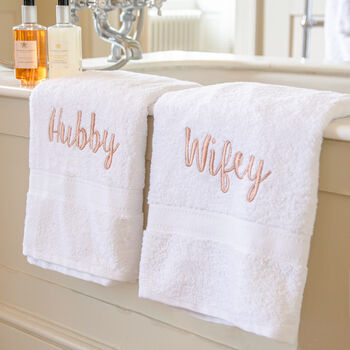 Personalised Wedding Anniversary Couple Towels, 11 of 12