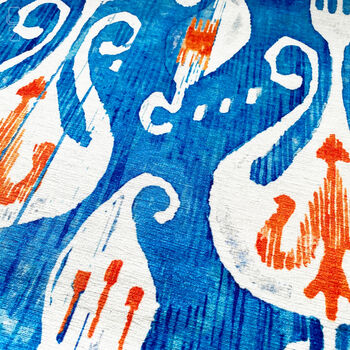 Blue And Orange Ikat Printing Cushion Cover, 2 of 7