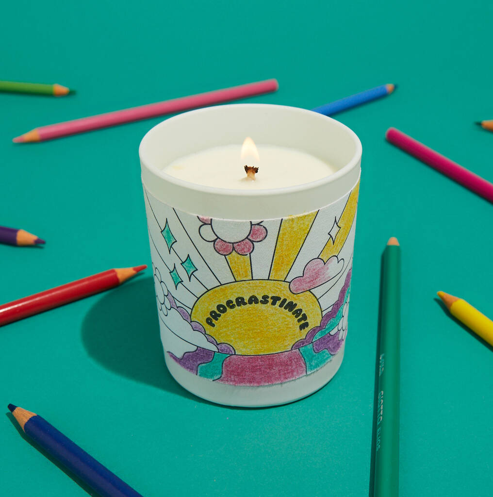 Procrastinate Colour In Candle Gift, 1 of 7