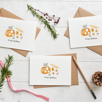 Gingerbread Baking Christmas Card Pack, 2 of 3