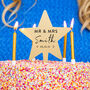 Personalised Wedding 'Mr And Mrs' Star Cake Topper, thumbnail 1 of 8