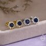 Sapphire Cz Flower Stud Earrings In Sterling Silver, thumbnail 7 of 12