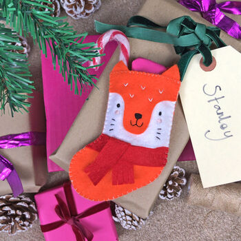 Sew Your Own Felix Fox Stocking Felt Sewing Kit, 3 of 8
