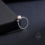 Minimalist Pearl And Ball Open Ring, thumbnail 7 of 10