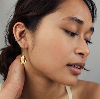 Vintage Champagne Teardrop Earrings, 4 of 7