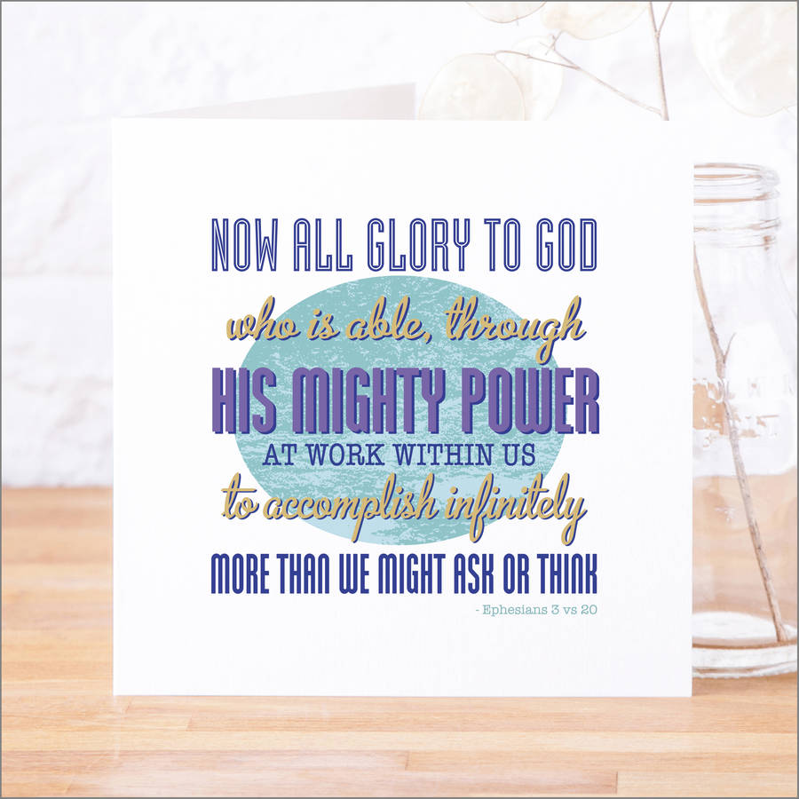 'Mighty Power At Work' Contemporary Bible Verse Card, 1 of 4