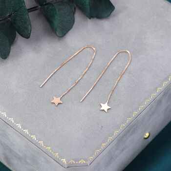 Sterling Silver Tiny Star Ear Threaders, 6 of 12