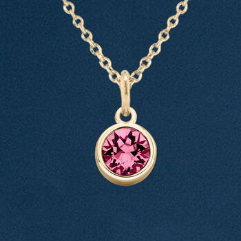 Yellow Gold Plated October Pink Tourmaline Birthstone Necklace, 2 of 12