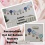 Bunting Hot Air Balloon, Personalised Gift Kids Room, thumbnail 2 of 12