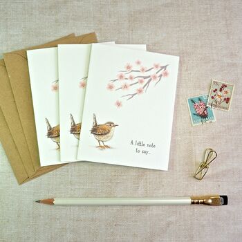 Wren And Blossom Set Of Three Mini Notecards, 6 of 6