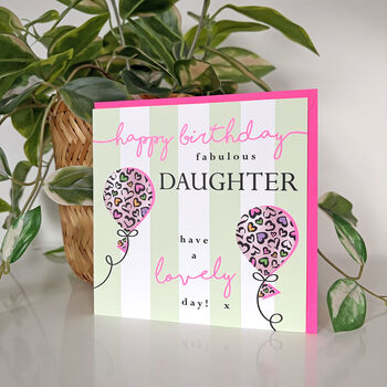 Leopard Love Balloon Daughter Birthday Card, 2 of 3
