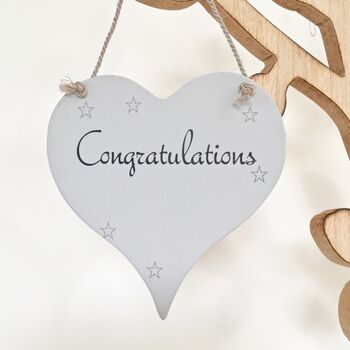 Congratulations Wooden Heart Hanging Sign, 2 of 2