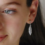 18ct Gold Vermeil Feather Drop Earrings, thumbnail 5 of 7