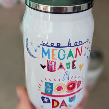 Personalised 'Have A Good Day' Can Style Waterbottle, 7 of 11