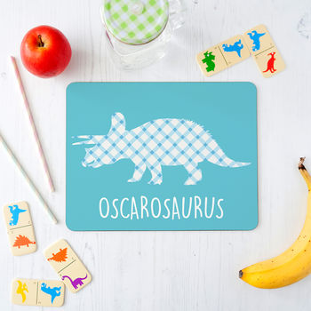 Personalised Triceratops Dinosaur Placemat, 4 of 12