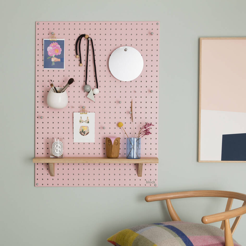 Pink Pegboard With Wooden Pegs, Large By Block Design