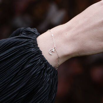 Sterling Silver Crescent Moon Bracelet, 3 of 5