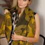 Geometric Woven Scarf – Mustard, Olive And Beige, thumbnail 1 of 9