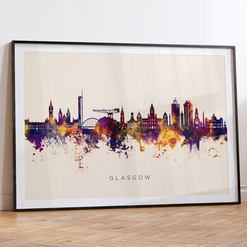 Glasgow Skyline Cityscape Vintage Art Print, 6 of 12
