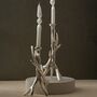 Handmade Silver Antler Candle Holder Set, thumbnail 1 of 2