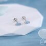 Sterling Silver Blue Opal Marquise Internally Threaded Flat Back Earrings, thumbnail 1 of 10